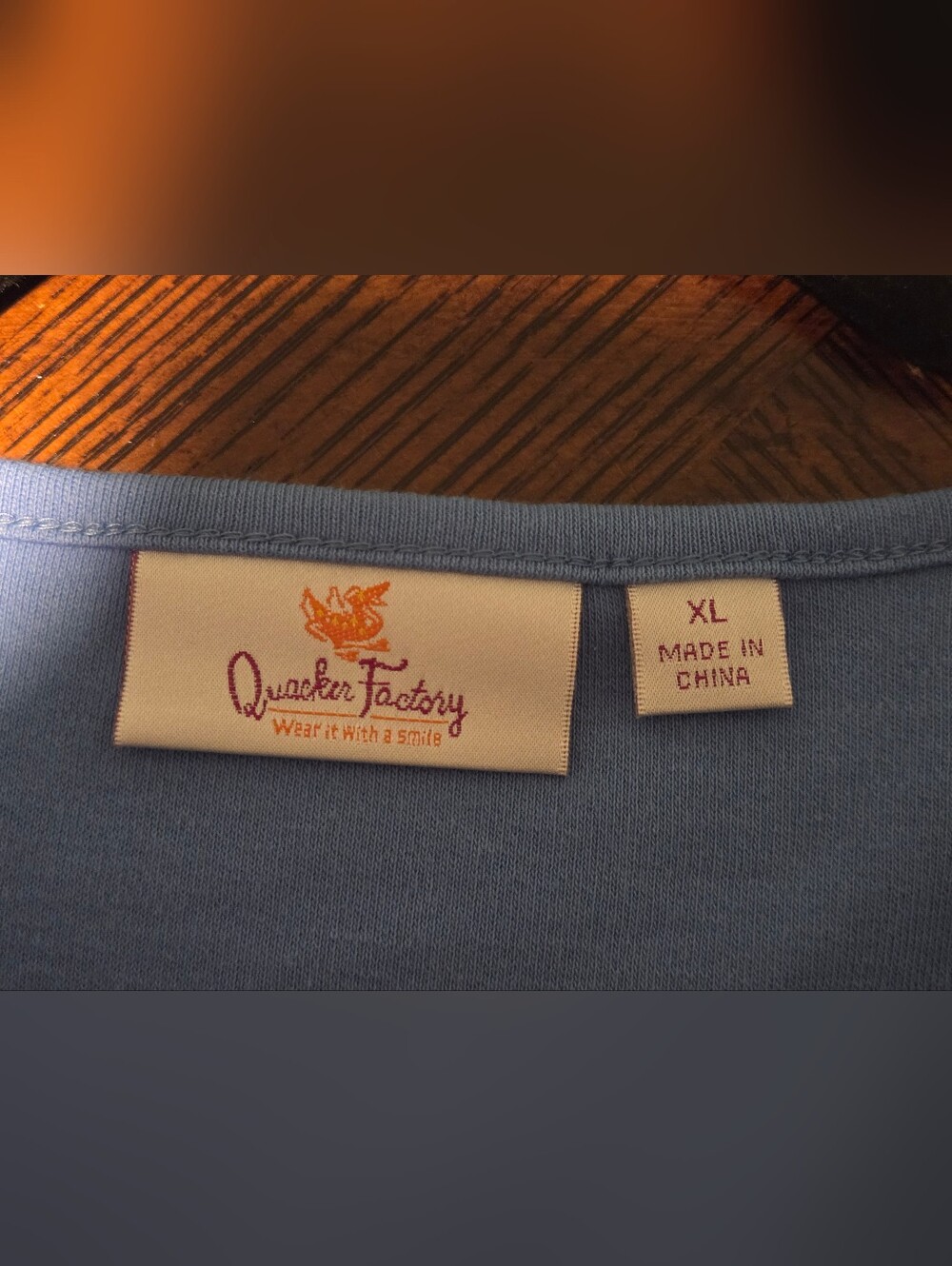 Quacker Factory Cottagecore Embroidered Floral Heart Top Blue XL Granny Chic - Picture 4 of 7